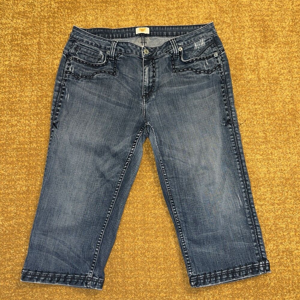 Antik Denim Vintage Embroidered Capri Jeans Women’s Sz 18 Western Y2K